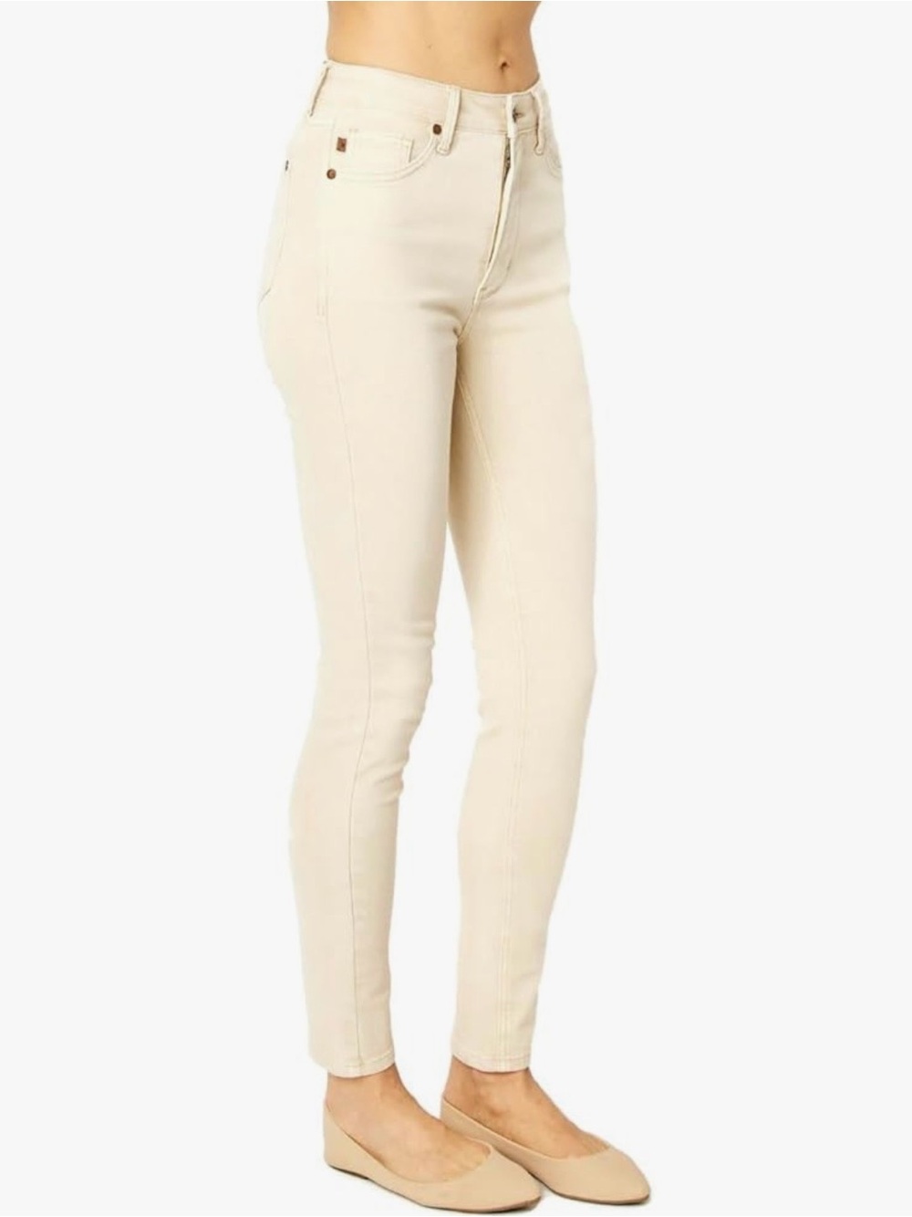Judy Blue High-Rise Skinny Jeans in Creamy Bone